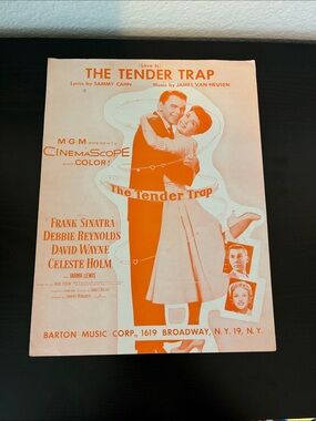 Vintage MGM Frank Sinatra “The Tender Trap' Sheet Music/ put in frame for art